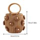 thumbnail image 2 of Bolso tipo cubo de paja para mujer con perlas, bolso de muñeca con cordón, bolso de playa de verano, Camel, 2 of 7
