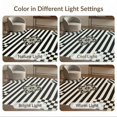 thumbnail image 7 of ODIKA 9'x12' Washable Area Rug Non-Slip, Chair-Friendly Entryway Distressed Ivory Checkered Bold Stripe Bahroom Bathroom for Dining Room, Basement, Large Office, 7 of 7