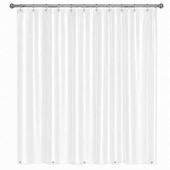 Magnetized Shower Curtain Liner PVC with Metal Grommets (Clear)