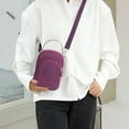 thumbnail image 1 of Bolso Bandolera Pequeño de Moda para Mujer, Bolso de Mano Mini, Bolso Informal para Móvil, Monedero de Nailon | Morado | 17 X 11 X 8 Cm | Ligero (160 G) | Multifuncional y Compacto | Correa Intercamb, 1 of 6