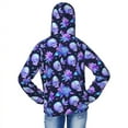 thumbnail image 4 of Pofeuu flower starry sky Skull Print Kids Active Zipper Sun Protection Jacket Boys Girls Hooded Cooling Shirt Pockets Fishing Running Outdoor-XX-Large, 4 of 7