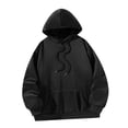 thumbnail image 3 of Sudadera con capucha Y2K con cordón ajustable para mujer y hombre, sudadera con capucha de manga larga Negro, 3 of 9