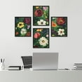 thumbnail image 3 of PixonSign Framed Wall Art Expressive Floral Paintings Bold Garden Blooms Vibrant Nature Inspired Illustrations Posters, Set of 4 Nature Wilderness Canvas Prints for Home Decor - 8"x10" Black, 3 of 5