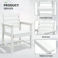 thumbnail image 7 of SERWALL Patio Dining Set, 5-Piece Rectangular HDPE Dining Table with Umbrella Hole & 4 Chairs, White, 7 of 7