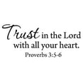 thumbnail image 2 of VWAQ Trust In The Lord With All Your Heart Proverbs Inspirational Bible Wall Decal Home Decor (9"H x 22"W Black), 2 of 2