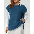 thumbnail image 6 of hirigin Women Men Knitting Tops, Round Neck Solid Color Casual Party Street Fall Spring Pullover, 6 of 9