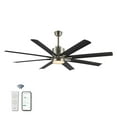 thumbnail image 2 of JONATHAN Y Octo 66" 1-Light Contemporary Industrial Iron/Plastic Mobile-App/Remote-Controlled 6-Speed Ceiling Fan with Integrated LED Light, Nickel/Dark Brown Wood Finish, 2 of 8