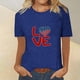 thumbnail image 1 of Fiudx Camisas para Mujer Camiseta de Manga Corta con Cuello Redondo y Estampado Del Día de La Independencia para Mujer, Top/Camisa de Manga Corta con Cuello Redondo, 1 of 4
