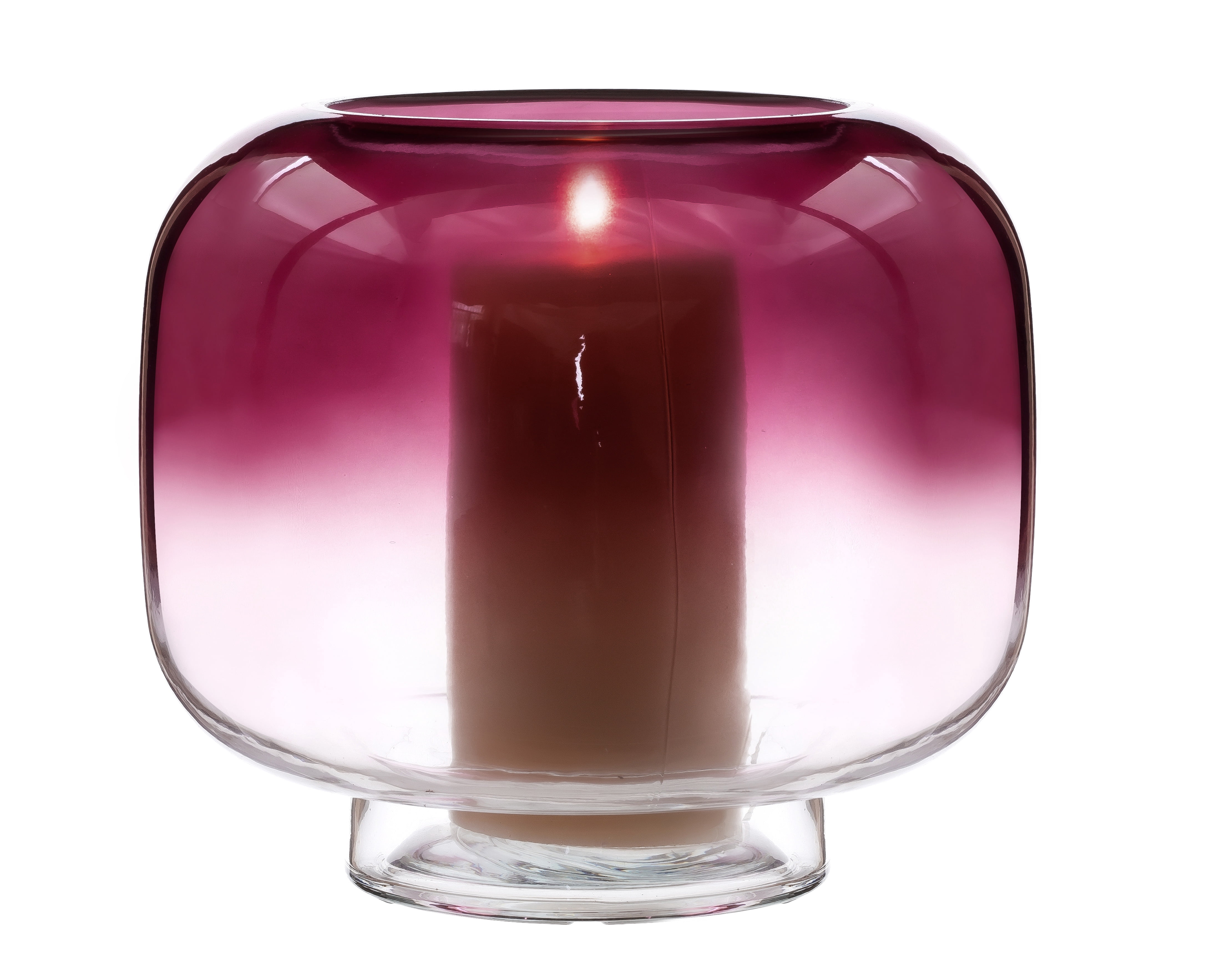 Mainstays 8" Purple Ombre Glass Hurricane Pillar Home Candle Holder Large
