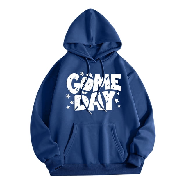 VBARHMQRT Sweatshirts d'Halloween pour Femmes Col Rond Décontracté avec Poche Imprimé Rugby