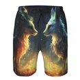 thumbnail image 3 of Rocae Firefly Forest Fox for Men's Beach Shorts Casual Elastic Waist Drawstring Summer Beach Shorts,S-3XL-Large, 3 of 6