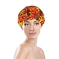thumbnail image 3 of Easygdp Sunflower4 Shower Caps for Women, Double Waterproof Layers Shower Cap, Quick Drying Bath Hair Cap Reusable, 3 of 9