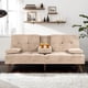 thumbnail image 4 of Futon Couch Sofa Bed Convertible Small Loveseat Sleeper with Cup Holder&Wood Legs&Removable Armrests,Small Spaces,Living Room My Lux Decor Round, 4 of 12