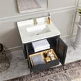 thumbnail image 6 of Gara 30" Single Bath Vanity in Fir Wood Black w/ White Grain Composite & Mirror, 6 of 16