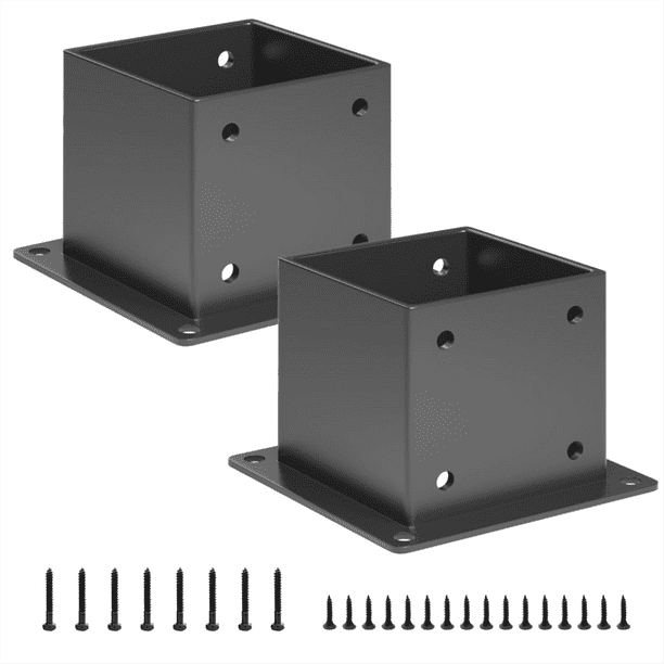 Winyuyby 2 Pcs Pergola Post Base Heavy Duty Post Anchors Wood Post Support Kit for 4InchX4Inch