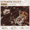 thumbnail image 5 of StangH Floral Velvet Curtains 96 inches Long, Retro Victorian  Blossom Painting Design Room Darkening for Living Dining Room, Brown, W52 x L96, 2 Panels, 5 of 8