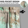thumbnail image 3 of Vintage Teal Wood Grain Kitchen Curtains - Vintage Tier Cafe Curtains for Bathroom Living RV Rod Pocket Window Drapes 36 Inch 2 Panels Set 28"x36" Window Treatment Tiers, 3 of 4