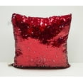 thumbnail image 3 of Decorative Sequin Throw Pillow 17x17 Inch, Comfortable Fill For Living Room, Couch, Bedroom, Fun Mermaid Reversible Style RED / GRAY, 3 of 5