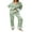 Green, variant on Womens Silk Satin Pajamas Loungewear Feather Decoration Two-piece Sleepwear Lapel Button Down Pjs Set