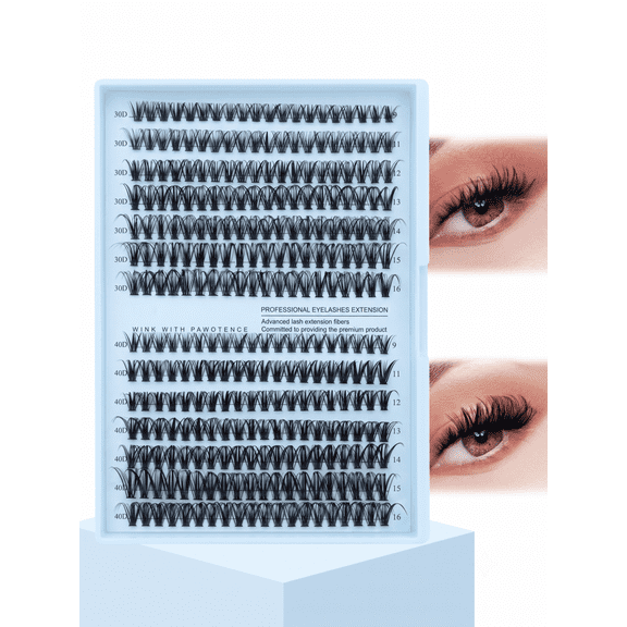 Lash Clusters 280pcs Individual Lashes 30D 40D Cluster Eyelash Extensions 9-16mm Eyelash Clusters Lash Extensions for Self Application (30D&40D, 0.07D, 9-16mm)