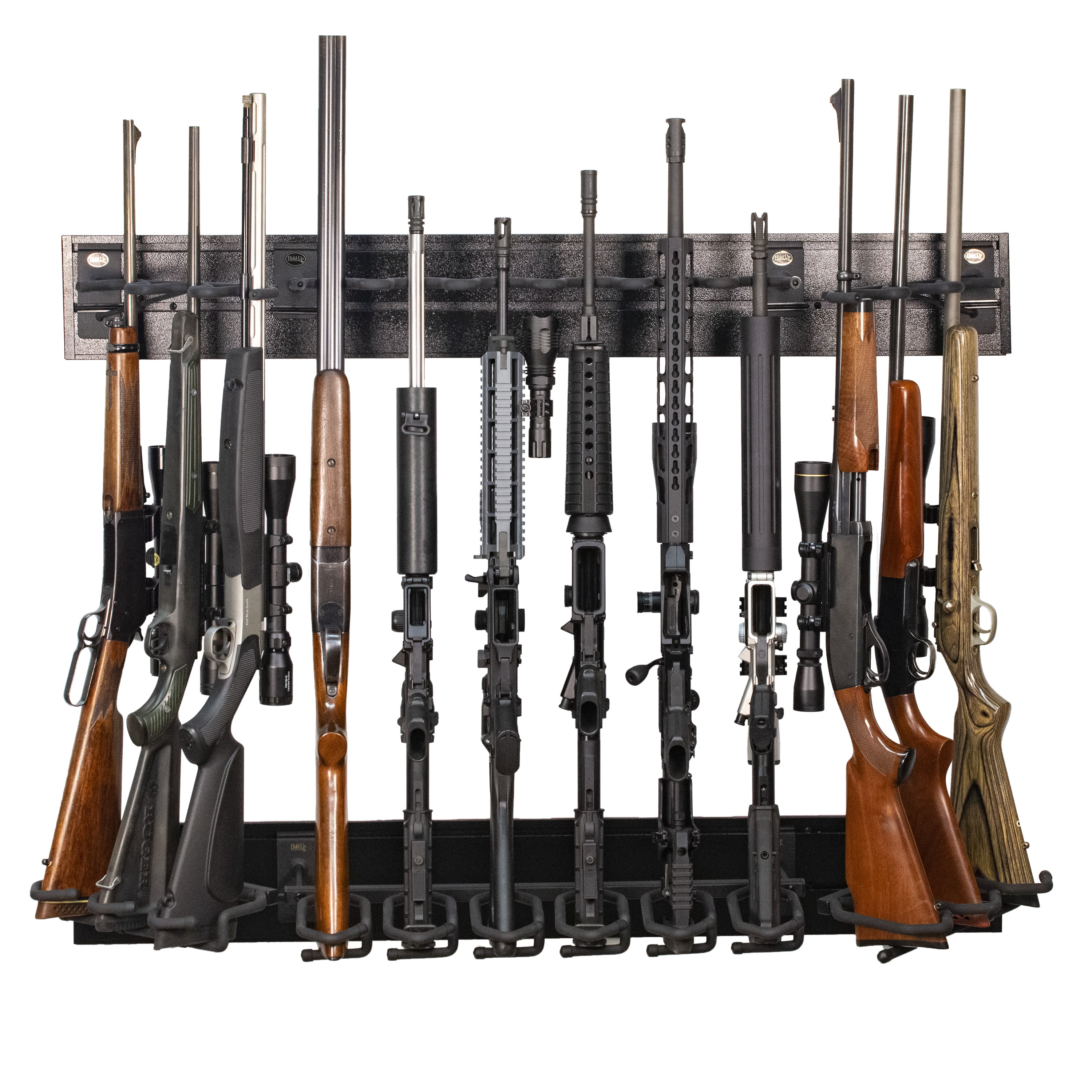 Wooden Wall Gun Rack Rifle Display Shotgun Handgun Mounted Military Storage 5 