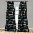 thumbnail image 2 of Exotic Life Window Curtains, Wild Nature Themed Zebra and Tiger Illustration Jungle Boho Vibes, Lightweight Decor 2-Panel Set with Rod Pocket, Pair of - 28"x95", Charcoal Grey Pale Ruby, by Ambesonne, 2 of 3