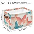 thumbnail image 4 of Yayeee Canvas Storage Basket with Handles for Shelves Fabric Bins Closet Organizer, Watercolor Butterflies, 4 of 8