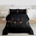 thumbnail image 2 of jejeloiu Black Animal Cat Queen Comforter Set,Cartoon Kitten Bedding Comforter Set For Teens Reversible 3-Piece, 2 of 8