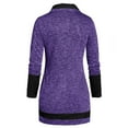 thumbnail image 3 of Olyvenn Color Matching Botton Pachwork Asymmetric Fashion Ladies Sweater Dresses Slim Fit Casual Plus Size Turtleneck Long Sleeve Hip Midi Sweater Dresses for Women Female Leisure Purple L, 3 of 5