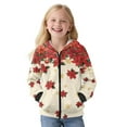 thumbnail image 2 of FKELYI Christmas Flower Snowflake Print Kids Zip-Up Hoodies Girls Long Sleeve Sweatshirt Jackets with Fleece Lining Boys Fall Clothes Winter Hoodes Top, S, 2 of 6