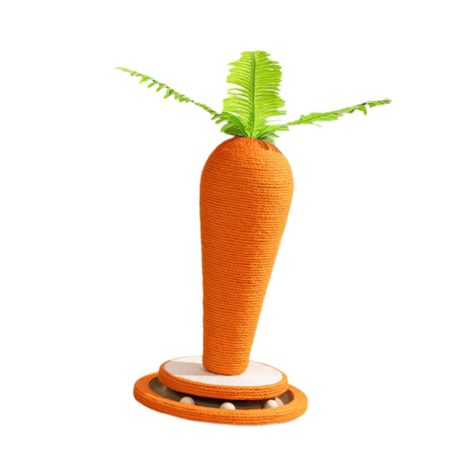 balikha Cat Scratch Post Cat Scratcher Post Bed Carrot Shape Pet Supplies Cat Climbing Frame for Playing Lounging for Cat and Kittens