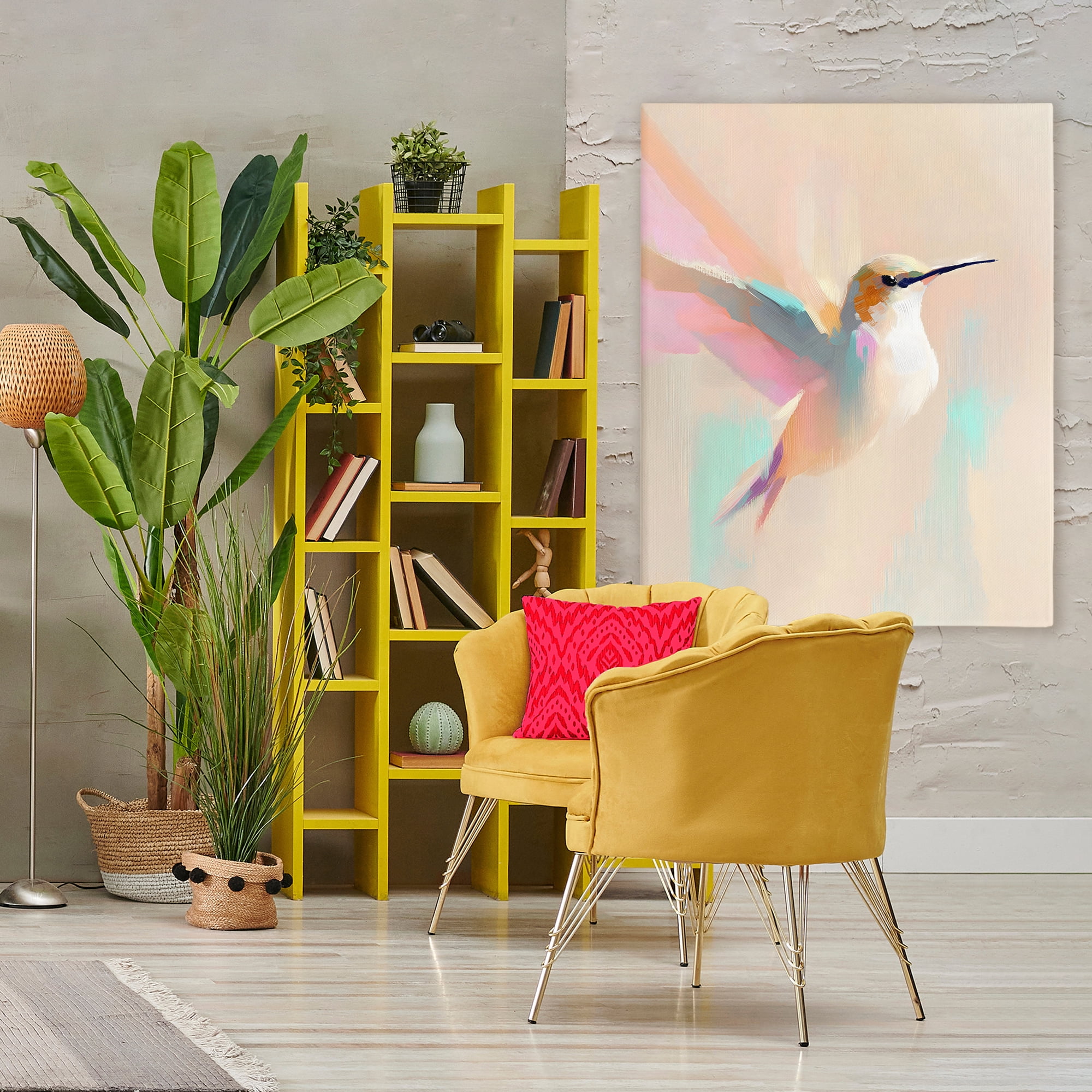 Stupell Industries Pastel Hummingbird in Flight Canvas Wall Art, design by The Prints Vibe