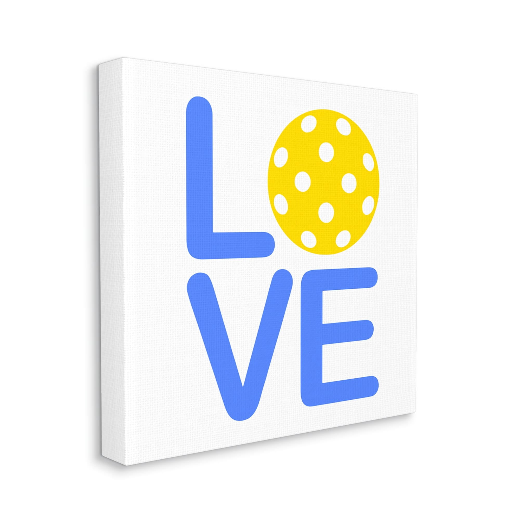 Stupell Industries Blue & Yellow Love Wiffle Ball Sports Painting Gallery Wrapped Canvas Print Wall Art