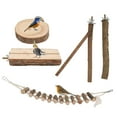 thumbnail image 1 of Spptty 5Pcs Wooden Pet Birds Perch Standing Grinding Platform Stick Swing Cage Play Toy, 1 of 8