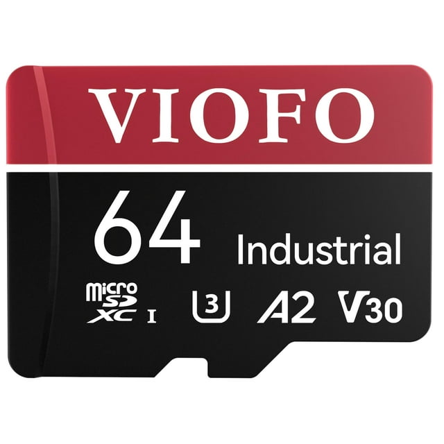 Tarjeta microSD VIOFO 64GB de grado industrial U3 A2 V30 con adaptador