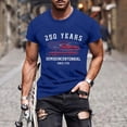 thumbnail image 2 of Usa 250Th Anniversary Shirt Patriotic Graphic T Shirt Print Short Sleeve Independence Day 250Th Mens Graphic Tees Blue L, 2 of 6