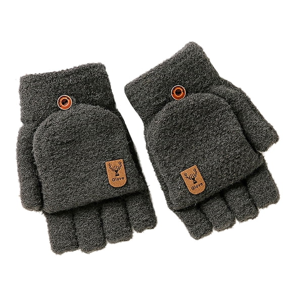Big Clearance! Gloves for Cold Weather, Baberdicy Winter Knitted Fingerless Gloves Thermal Insulation Warm Convertible Mittens Cover for Men Women Mittens for Women Cold Weather
