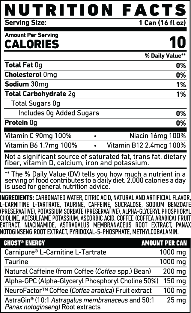 (2 pack) GHOST® ENERGY Zero Sugar Energy Drink, Orange Cream, 200mg Natural Caffeine, 16 fl oz Can