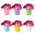 thumbnail image 2 of Garden Home Decoration Railing Fence Hanging Flower Pots 6Pcs With Detachable Hooks 6 Colors Metal Iron Bucket Planter, 2 of 14