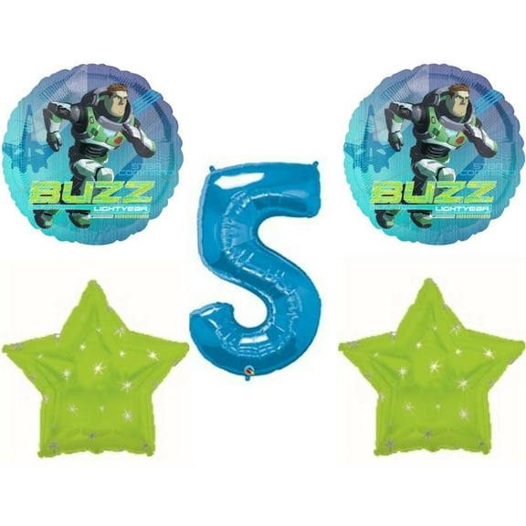 Buzz Lightyear 5th Fifth Happy Birthday Party Balloons Decorations Supplies Star Command	Buzz Lightyear 5th Fifth Happy Birthday Party Balloons Decorations Supplies Star Command