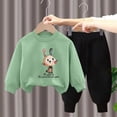 thumbnail image 2 of Hessimy Unisex Toddler Kids Spring Summer Soft Fabric 2Pcs Long Sleeve Soft Sleepwear Pjs, Unisex Kids Pjs(Light Green,4-5 Years), 2 of 7