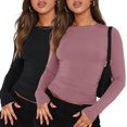 thumbnail image 1 of Crop Workout Tops for Women Pack Summer Short Sleeve Gym Athletic Compression Shirts Cute Tight Basic Tops Tee, 1 of 6