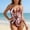 Red, variant on Swimming Costume Women Lace Up 1 Piece Swimsuit V Neck with Floral Print for Resort and Easy Care Green L