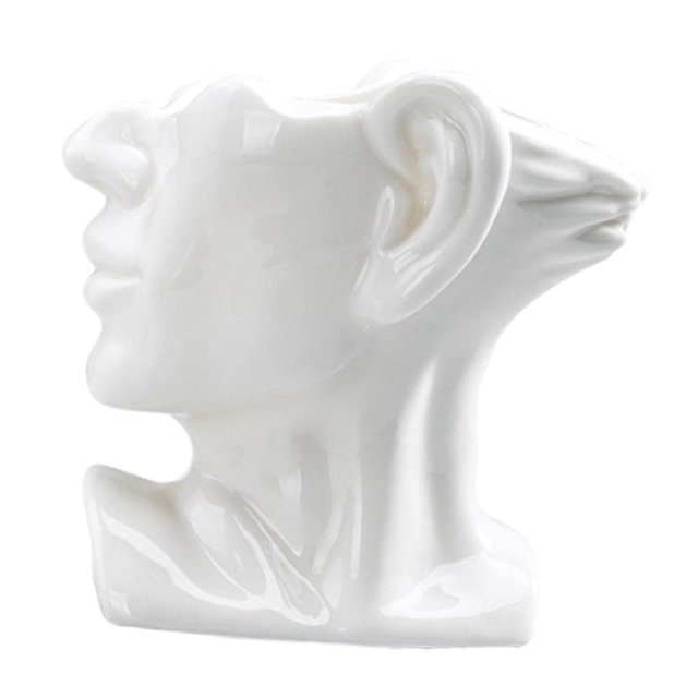 Lipstore Abstract Face Art Chopstick Holder Porcelain Flower Vase for Restaurant Desk Thinking Man