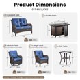 thumbnail image 4 of Jentlehouse 8-Piece Patio Furniture Set with Fire Pit Table Wicker Outdoor Sectional Set with Loveseat Patio Conversation Set for Deck Porch Garden, 4 of 11