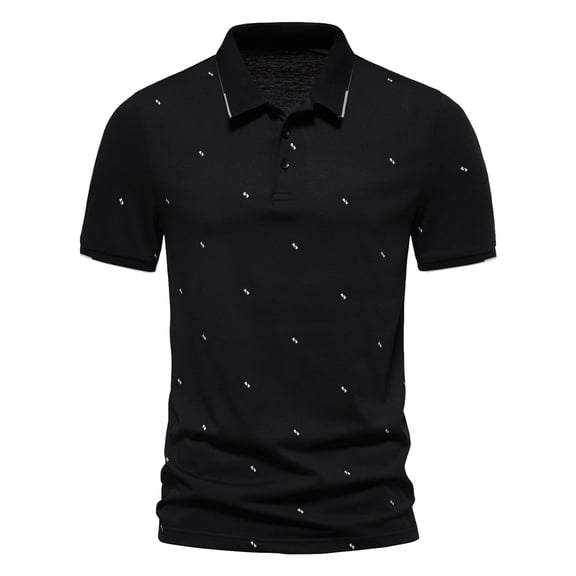 Sngxgn Men’s Short Sleeve Polo Shirt, Soft Men's Polo Shirt(Black,L)