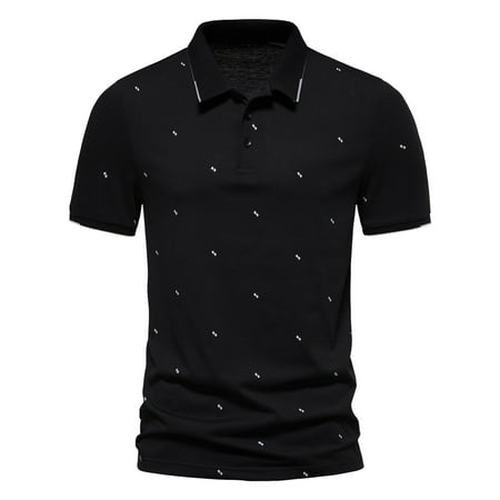 Sngxgn Men s Polo Shirt Soft Polo Shirt Short Polo Shirt(Black M)