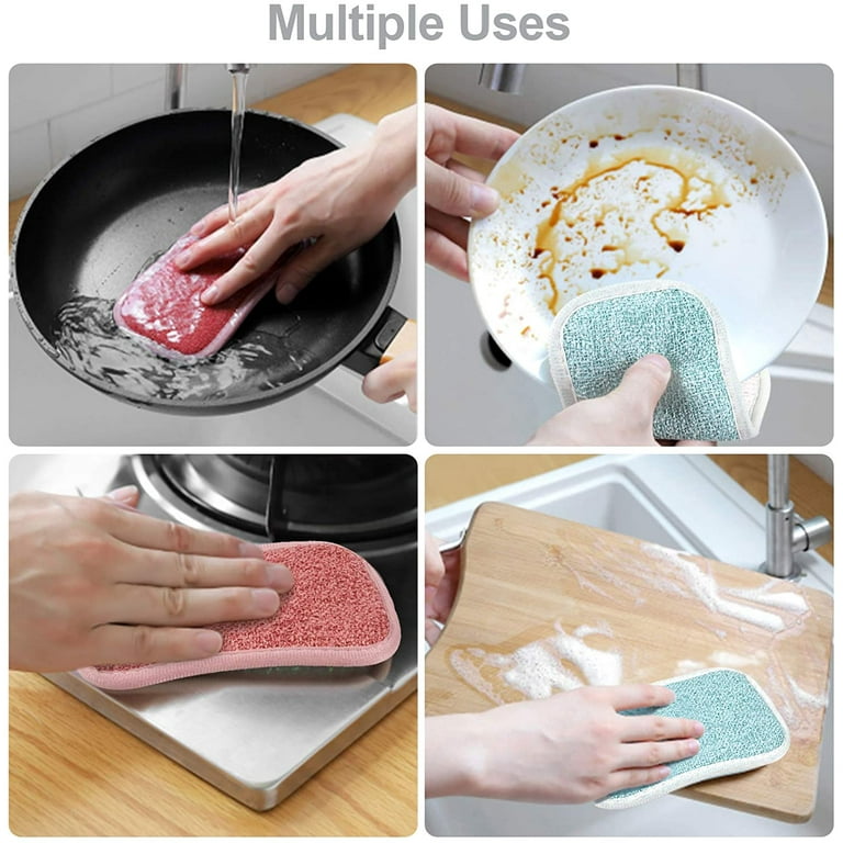 Multi-Purpose Sponges Kitchen by Scrub-it - Non-Scratch Microfiber sponges  for Cleaning, Along with Heavy Duty Scrubbing Power - Reusable Dish Sponge  for Dishes, Pots and Pans (6 Pack, Small) - Yahoo Shopping