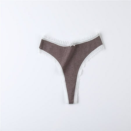 

QWZNDZGRTeen Thong Sexy Lace Lingerie Cotton G-String Comfortable Thong Low-Rise Underwear Women String Intimate Thong Panties