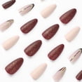thumbnail image 4 of Uñas postizas adhesivas HPYFOI almendra dorado con glitter, 24 piezas, 4 of 7